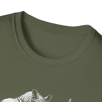 Heavy Bass Addiction T-Shirt — Rhino Playing Bass for Bassists & Music Lovers