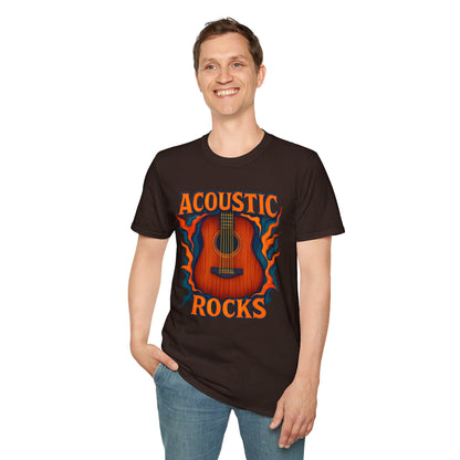 Acoustic Guitar T-Shirt — "Acoustic Rocks" Folk & Rock Tee