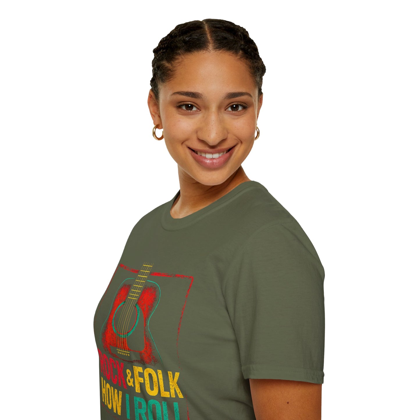 Rock & Folk How I Roll T-Shirt — Acoustic Guitar Music Tee