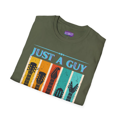 Guitar Headstocks Unisex T-Shirt - 'Just a Guy Who Loves Guitars'