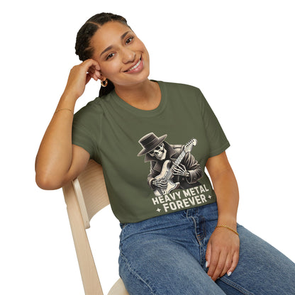 Heavy Metal Forever T-Shirt — Skeleton Rocker Guitar Tee