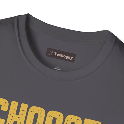 Guitar T-Shirt with 'Choose Your Weapon' Slogan