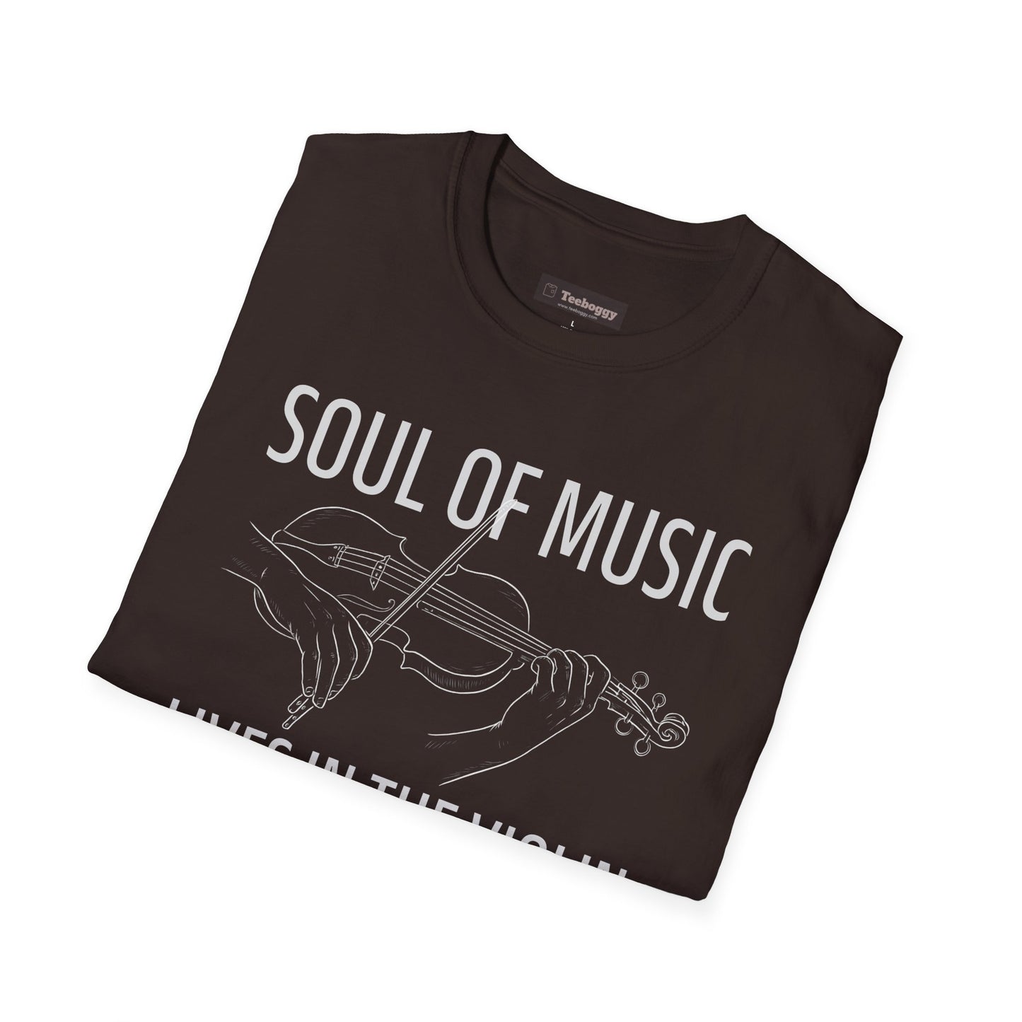 Violin Line Art Tee — "Soul of Music Lives in the Violin"