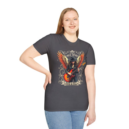 Rock & Roll Winged Guitar Girl T-Shirt