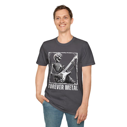 Guitar Metal T-Shirt - Skeleton Rocking Out