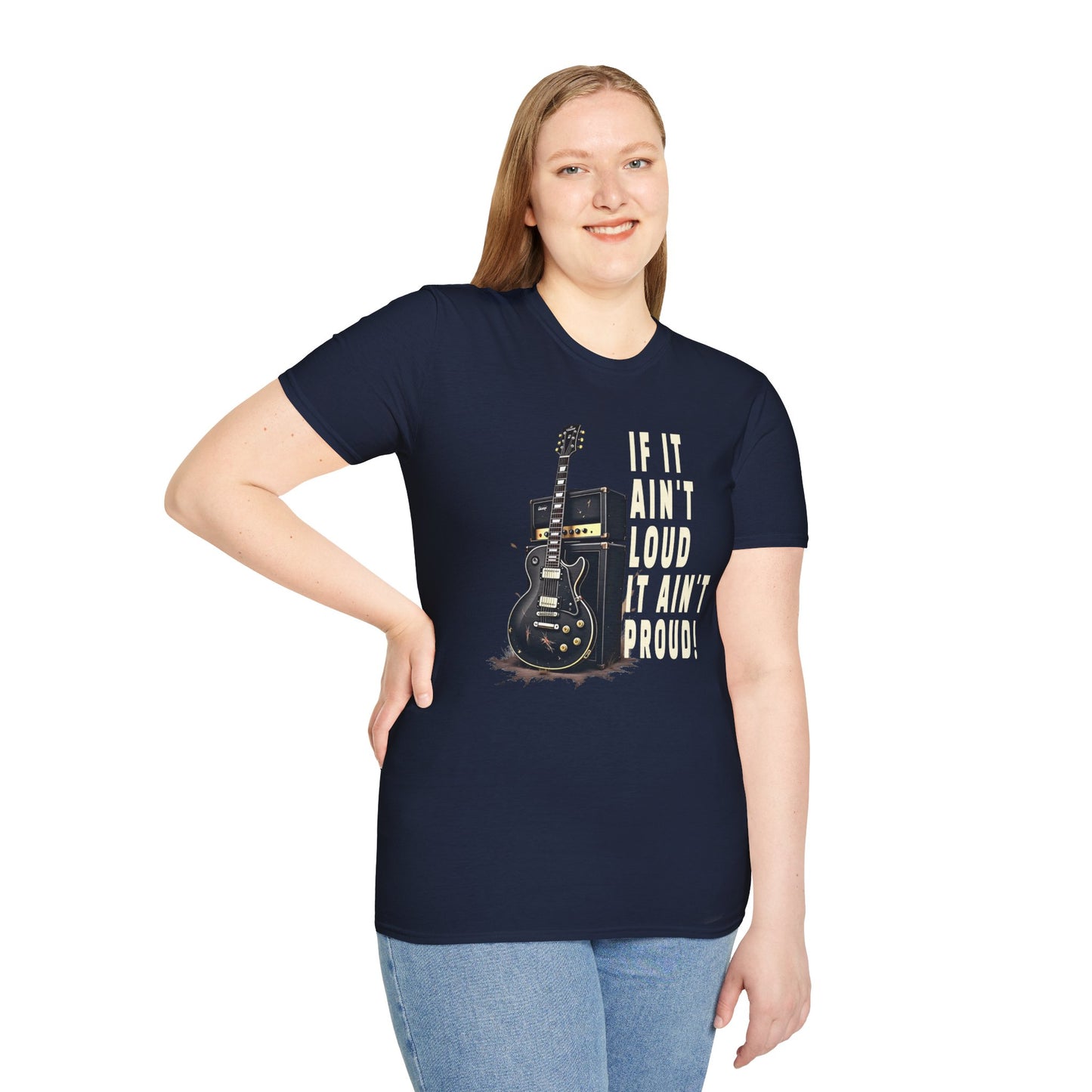 Guitar Amp Image and Slogan Unisex Softstyle T-Shirt