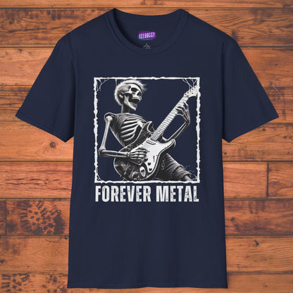 Guitar Metal T-Shirt - Skeleton Rocking Out