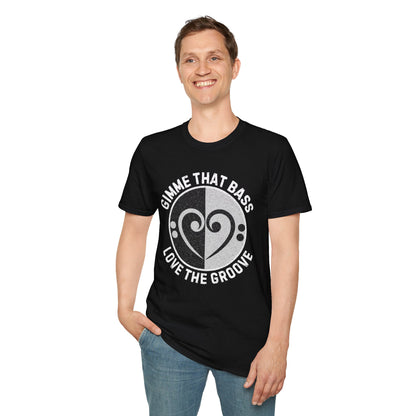 Bass Clef Heart Unisex T-Shirt - Feel the Bass, Love the Groove