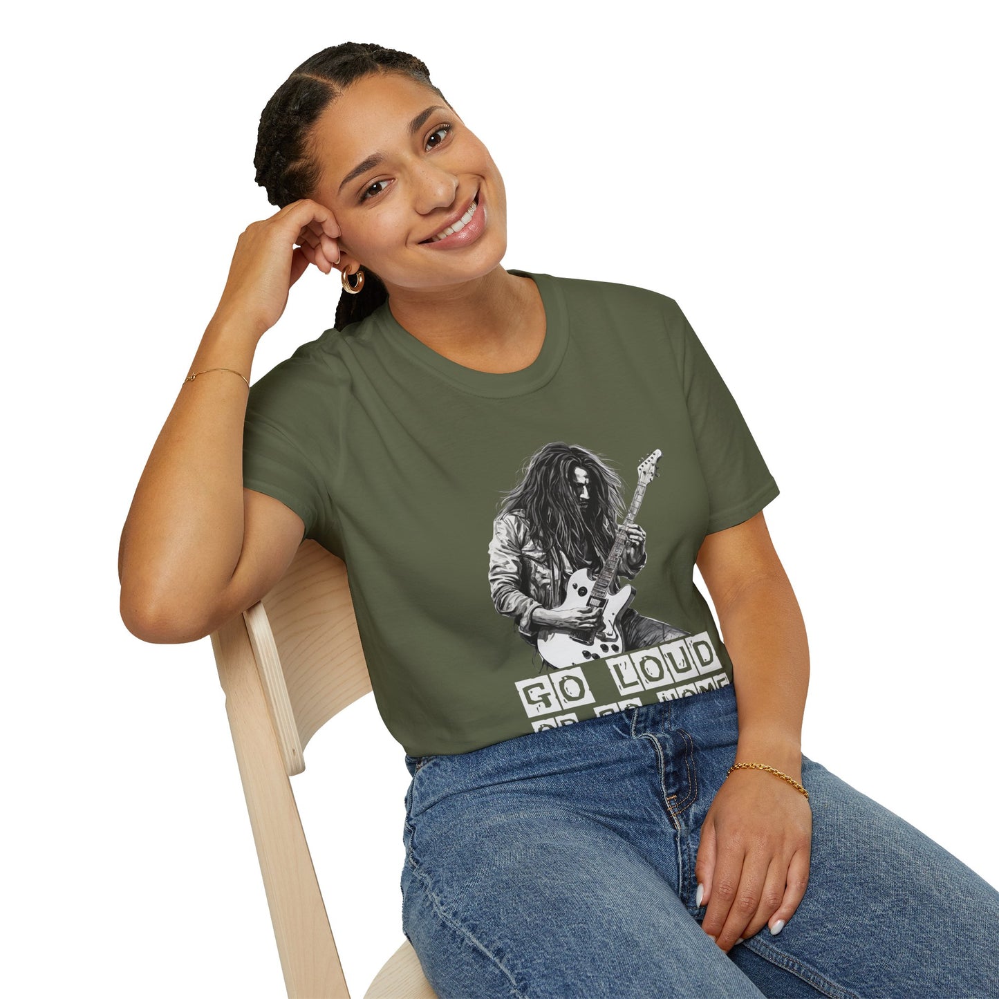 Rock Guitar T-Shirt — "Go Louid or Go Home" Graphic Tee