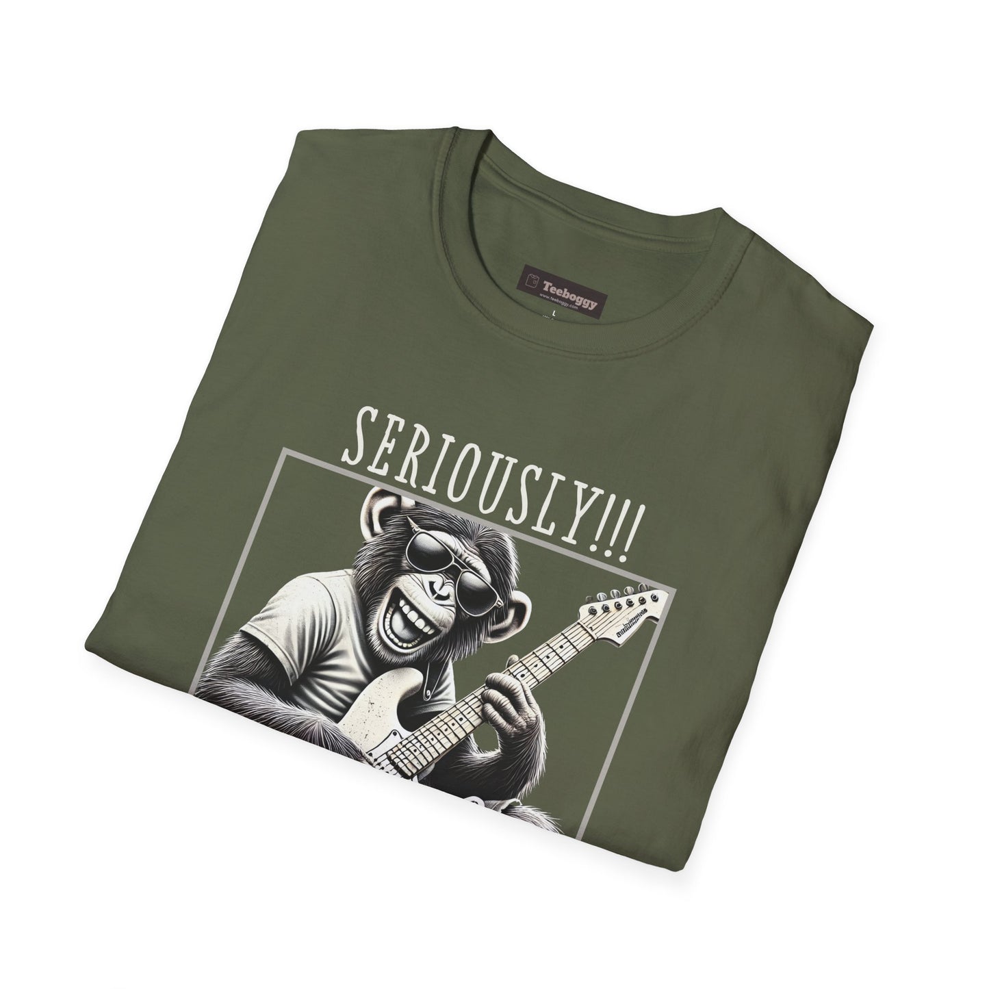 Chimpanzee Guitar T-Shirt — "Seriously!!! You Think This Is Me?"