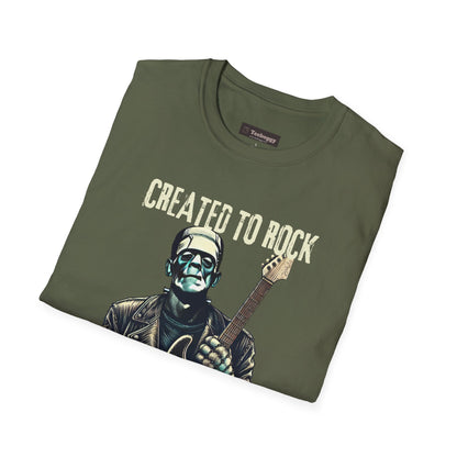 Crafted To Rock, With Bolt-on Neck, Frankenstein With Guitar, T-Shirt.