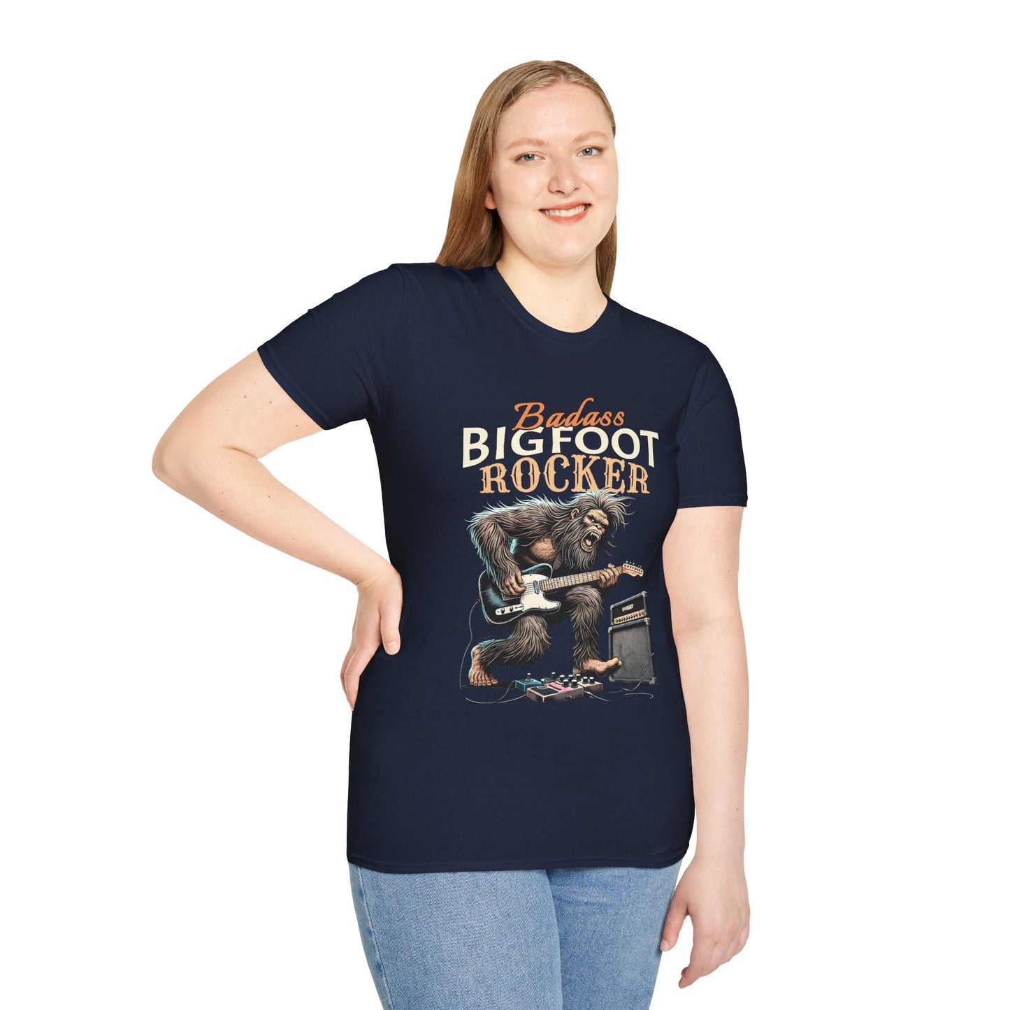 Sasquatch Rocker T-Shirt - Badass Bigfoot Guitar Tee