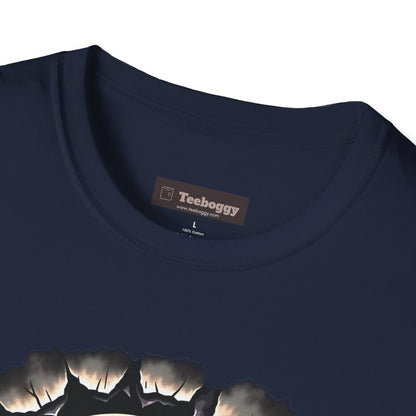 Skull Ripping Through T‑Shirt — Horror Metal Graphic Tee