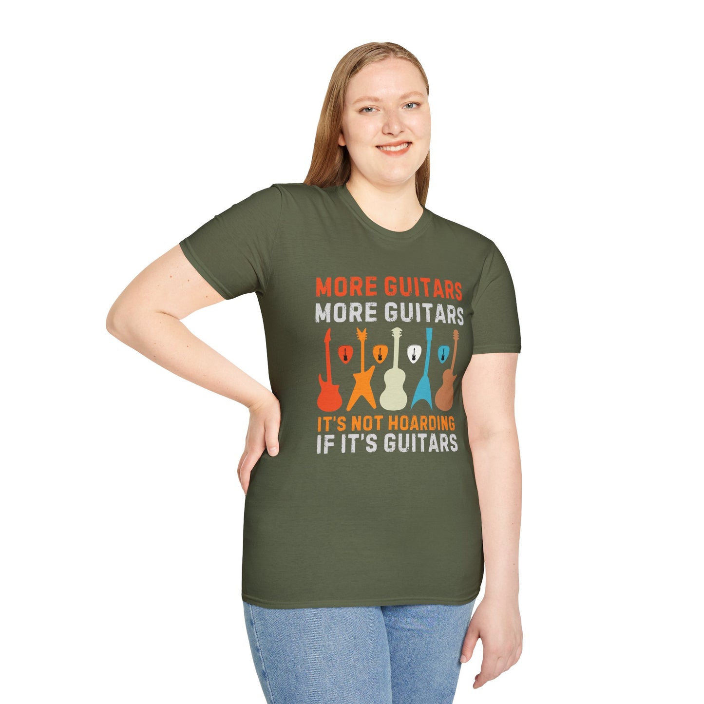 More Guitars, More Guitars T-Shirt — "It's Not Hoarding If It's Guitars" Guitar Shapes Tee