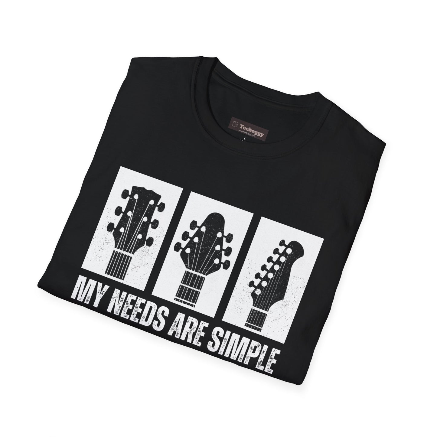 Guitar Headstocks Tee — "My Needs Are Simple!"