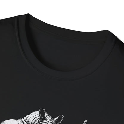 Heavy Bass Addiction T-Shirt — Rhino Playing Bass for Bassists & Music Lovers