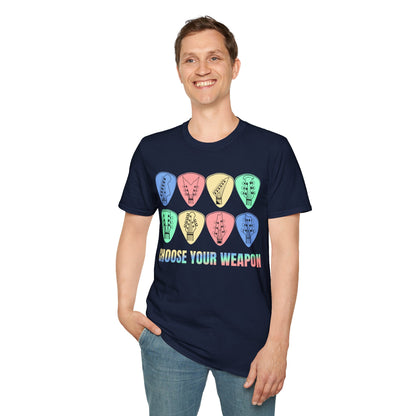 Guitar Plectrum T-Shirt - Choose Your Weapon