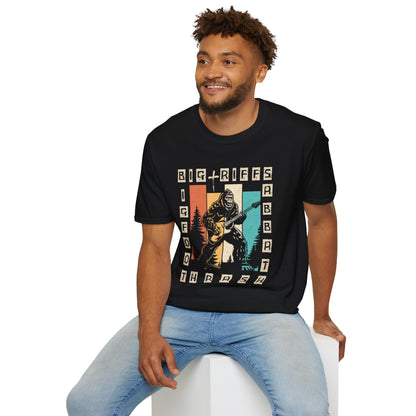 Bigfoot Guitar Graphic T-Shirt — Heavy Metal Wilderness Band Tee