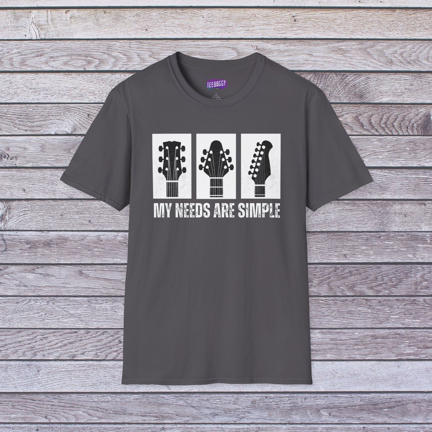 Guitar Headstocks T-Shirt - My Needs Are Simple