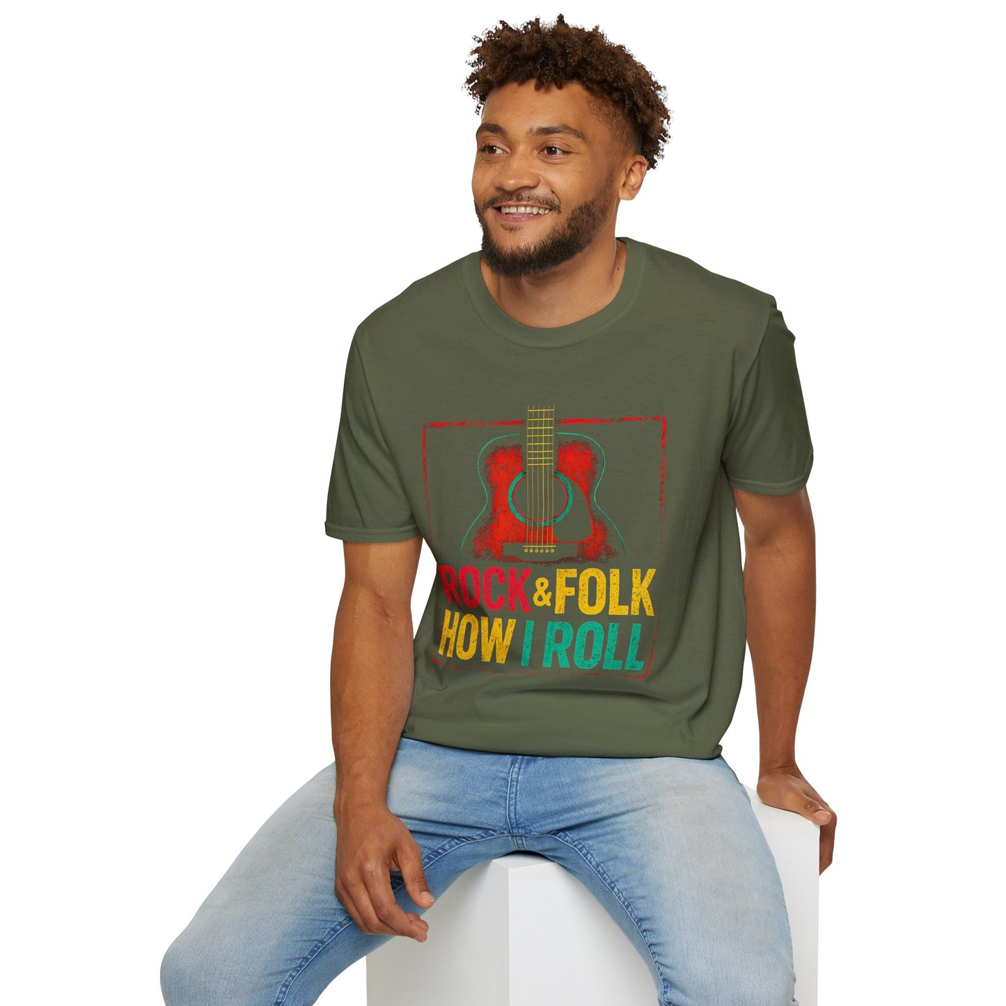 Rock & Folk How I Roll T-Shirt — Acoustic Guitar Music Tee