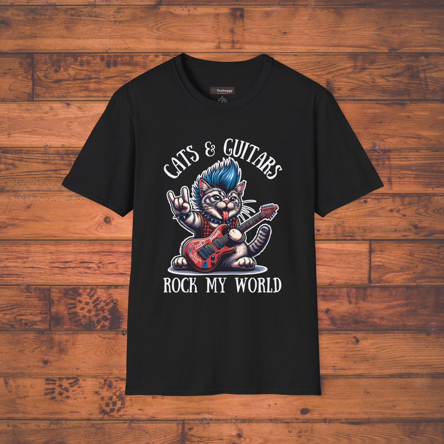 Cats & Guitars Rock My World, T-Shirt