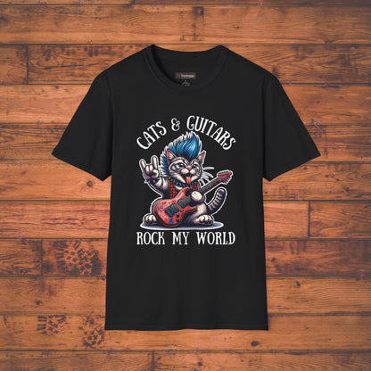 Cats & Guitars Rock My World, T-Shirt