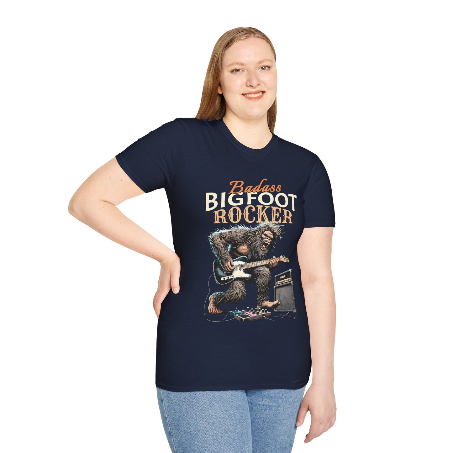 Sasquatch Rocker T-Shirt - Badass Bigfoot Guitar Tee