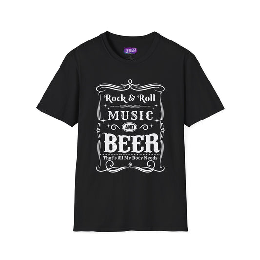 Rock & Roll Music Beer Softstyle T-Shirt