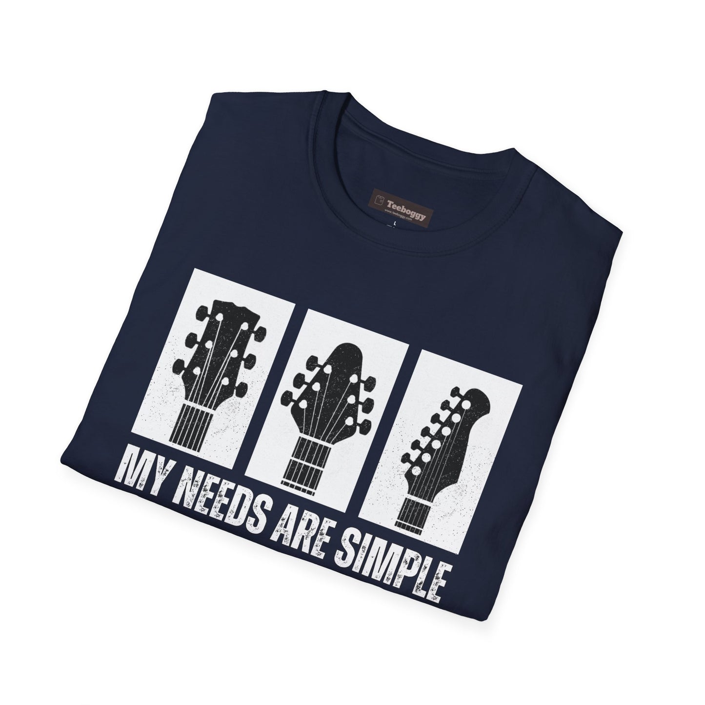 Guitar Headstocks Tee — "My Needs Are Simple!"