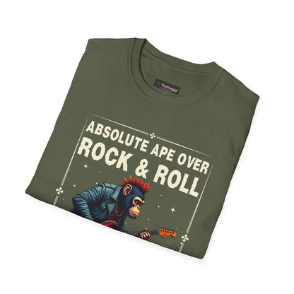 Rocker Chimp T-Shirt — "Absolute Ape, Over Rock and Roll"