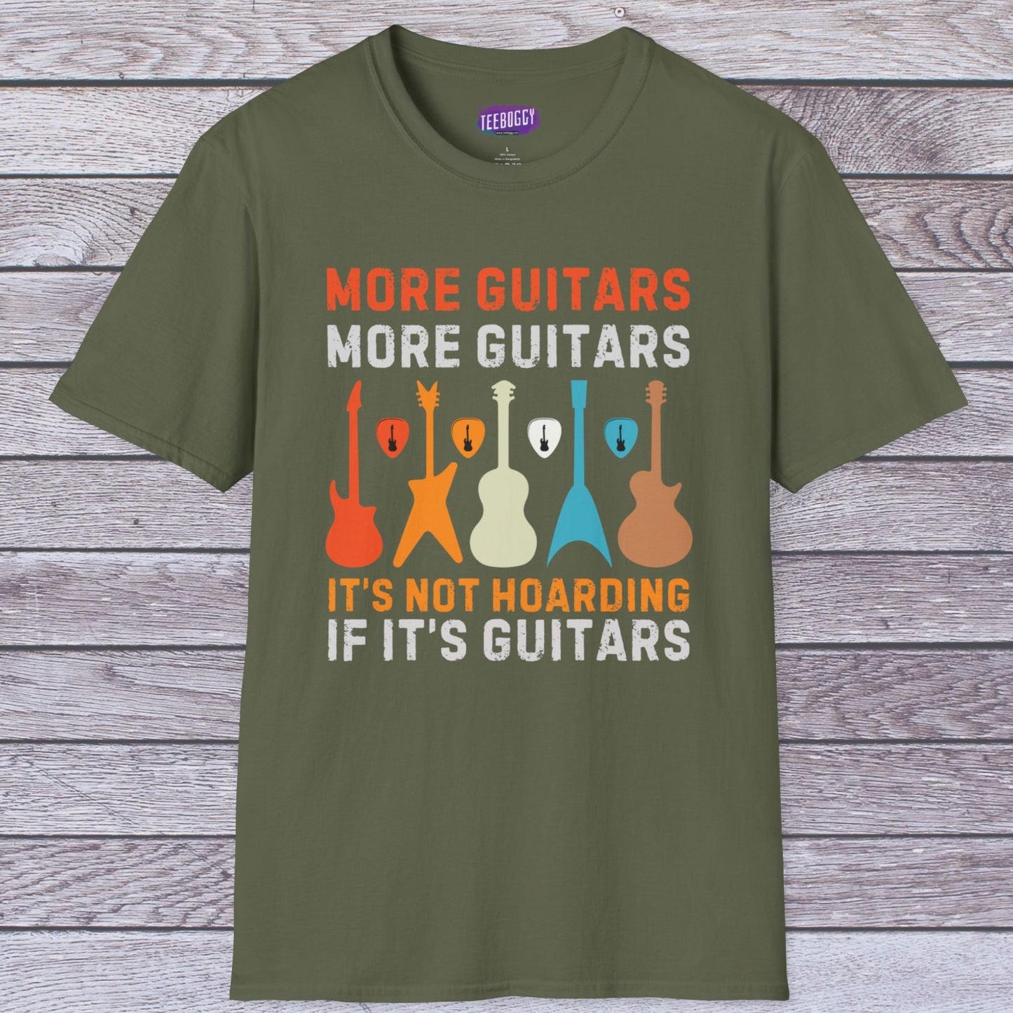 Guitar Quote T-Shirt, More Guitars More Guitars