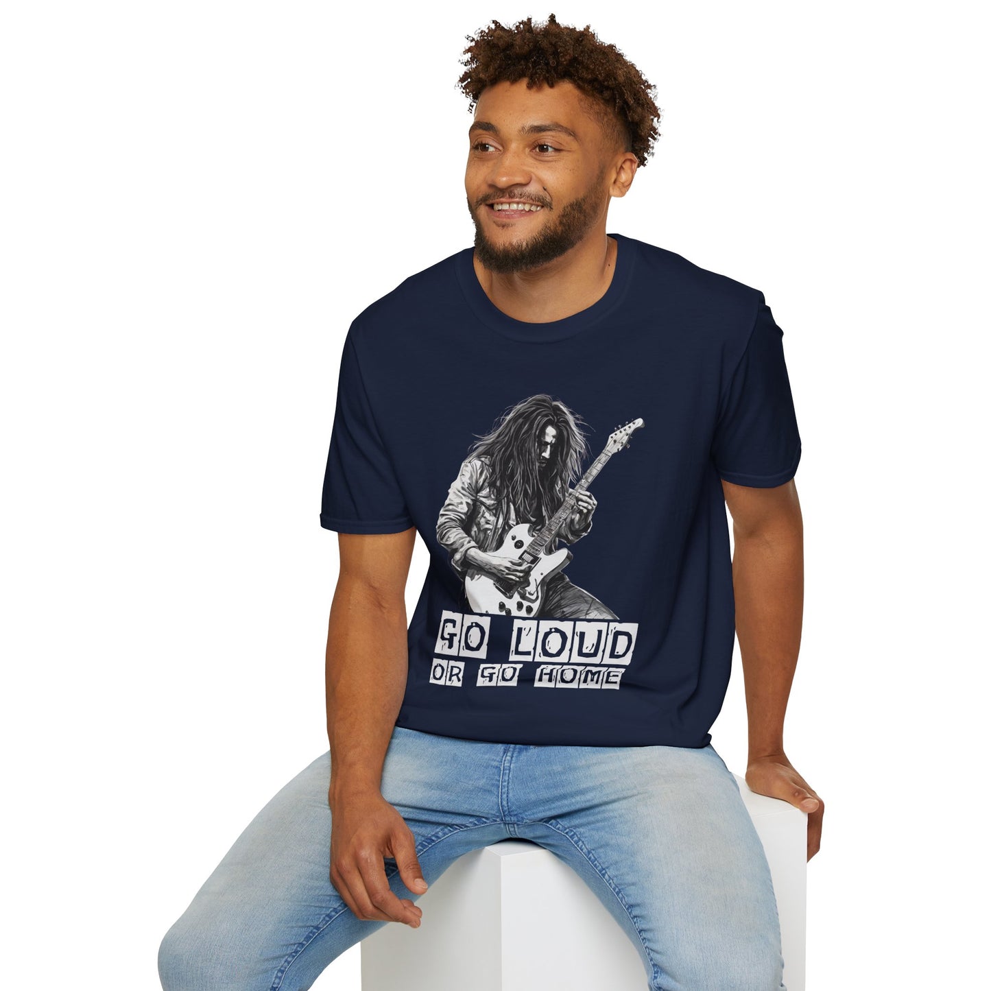 Guitarist Shredding Unisex T-Shirt - 'Go Loud or Go Home'