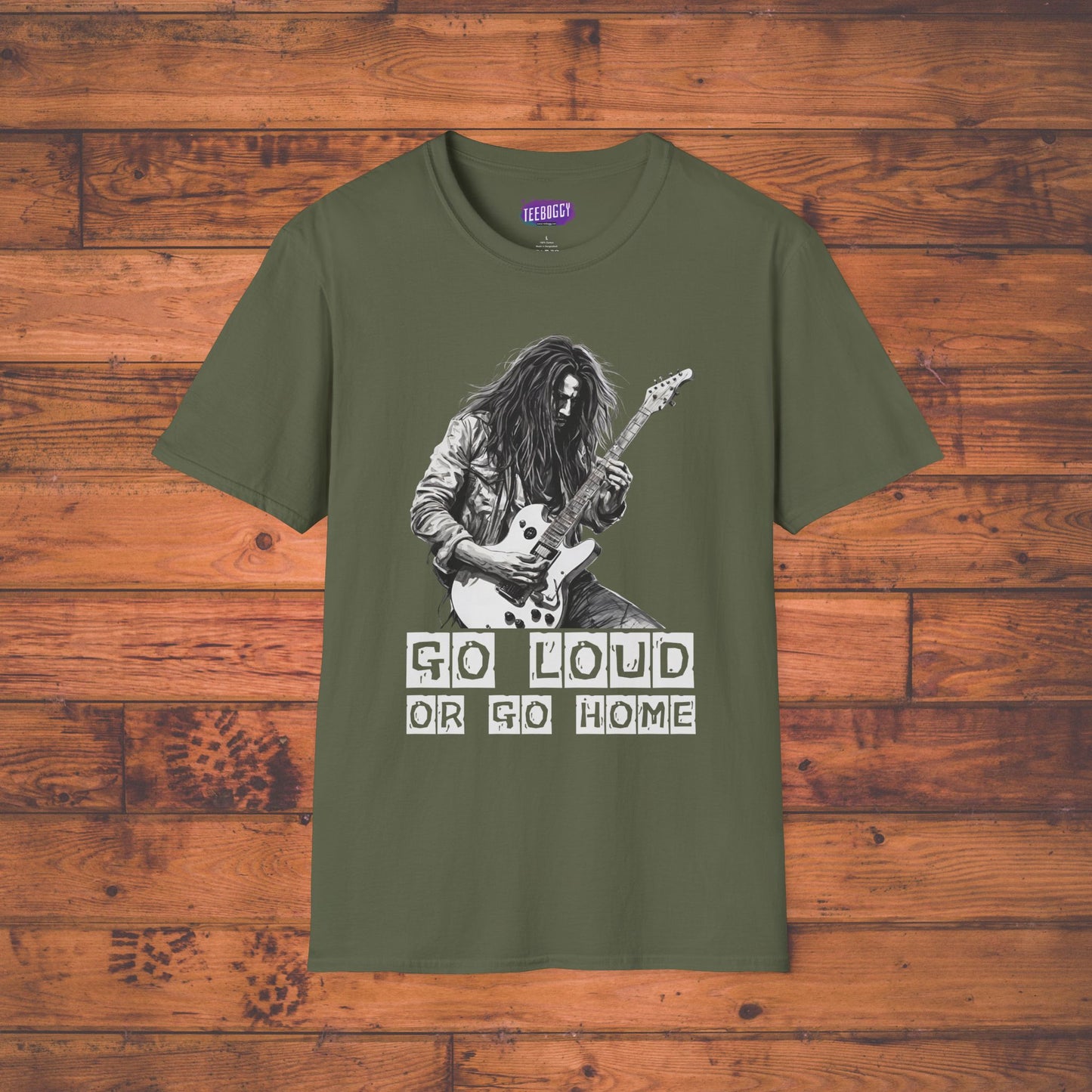 Guitarist Shredding Unisex T-Shirt - 'Go Loud or Go Home'