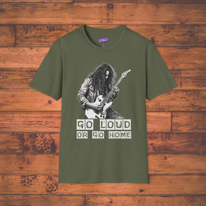 Guitarist Shredding Unisex T-Shirt - 'Go Loud or Go Home'