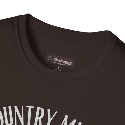 Country Music Whisky Label T-Shirt — Guitars, Grit & Cowboy Hat