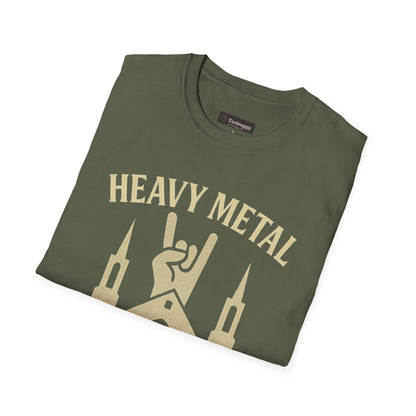 Heavy Metal Church T-Shirt — Fist Emblem Tee for Metal Fans