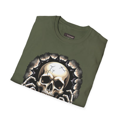 Skull Ripping Through T‑Shirt — Horror Metal Graphic Tee
