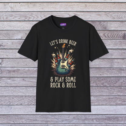 Graphic T-Shirt Let's Drink Some Beer and Play Some Rock & Roll