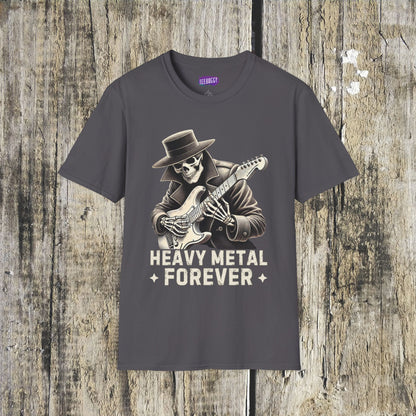 Skeleton Guitarist T-Shirt - Heavy Metal Forever