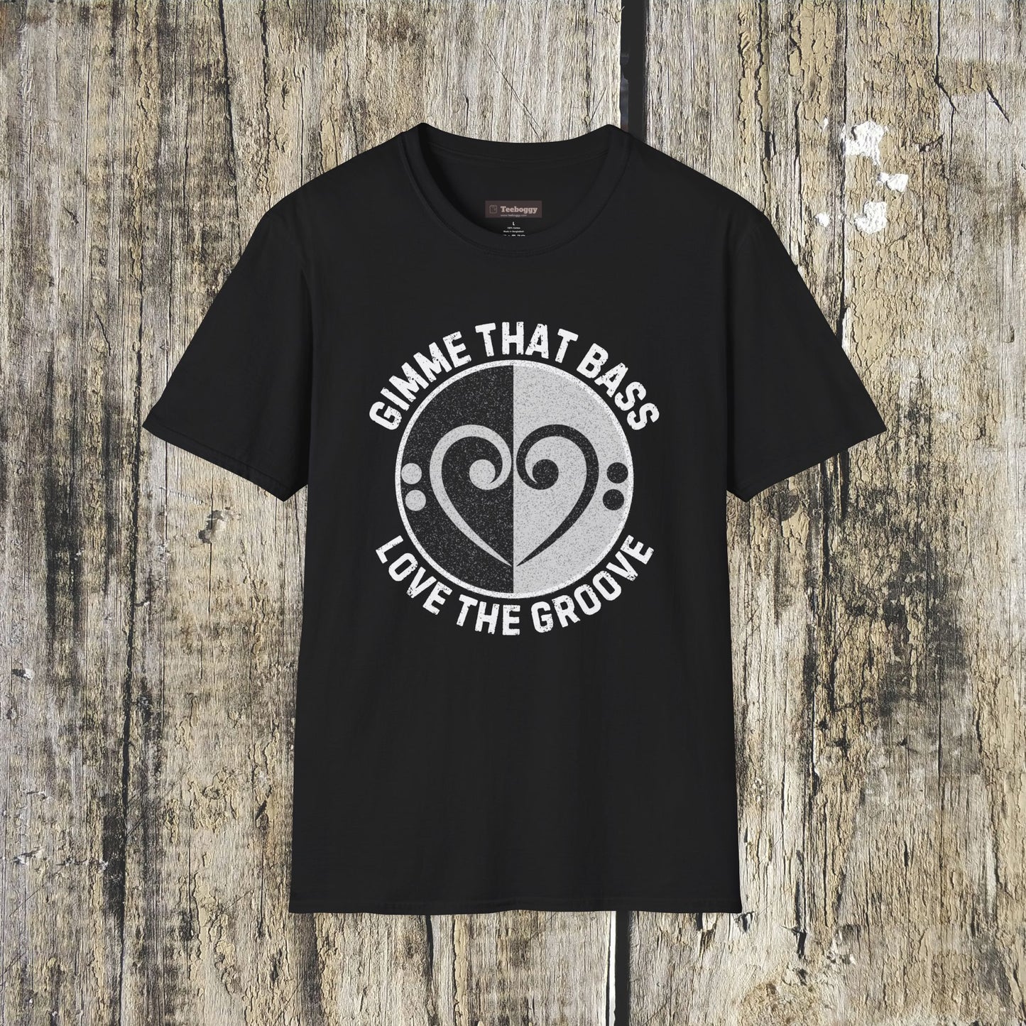 Bass Clef Heart Unisex T-Shirt - Feel the Bass, Love the Groove