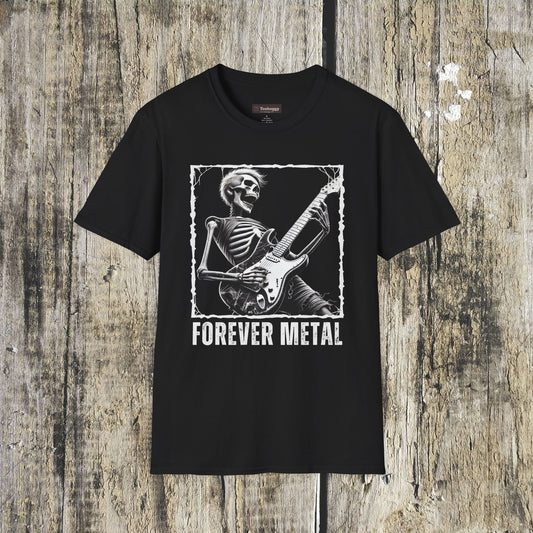 Forever Metal Skeleton Guitar T-Shirt — Heavy Metal Rock Tee