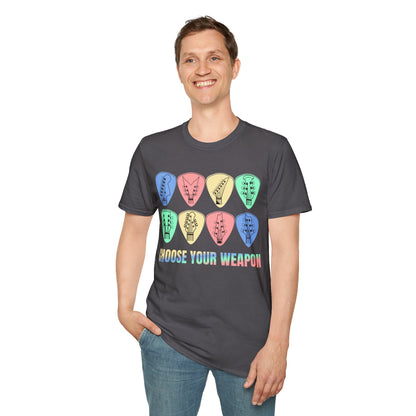 Guitar Plectrum T-Shirt - Choose Your Weapon
