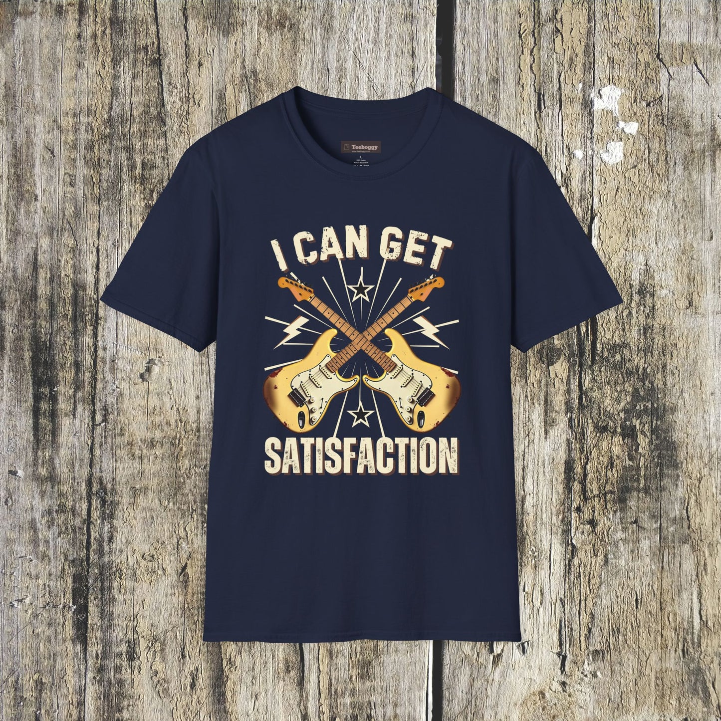 I Can Get Satisfaction T-Shirt — Stratocaster Guitar Rock Tee