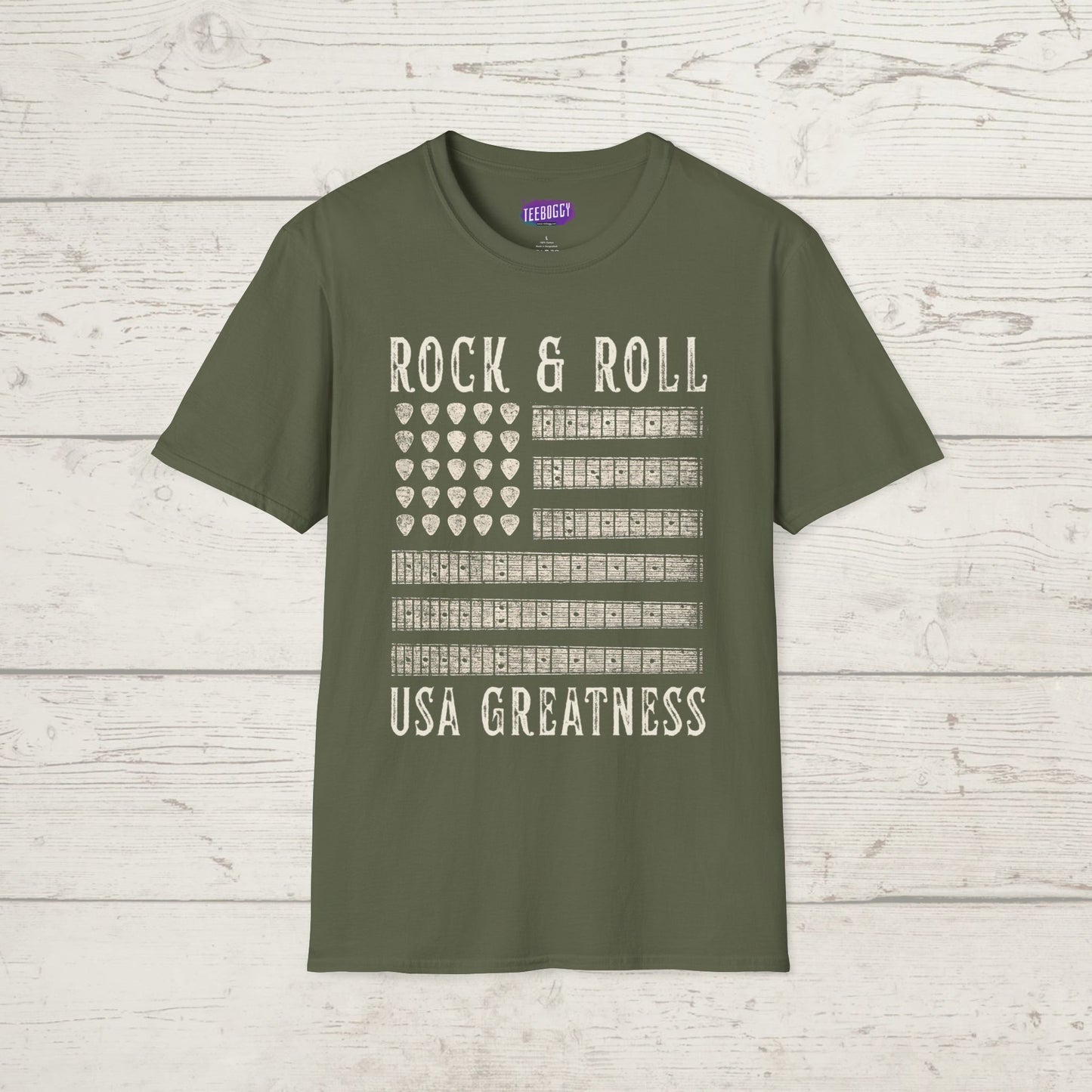 Patriotic Guitar T-Shirt - Rock & Roll, USA Greatness