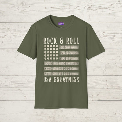 Patriotic Guitar T-Shirt - Rock & Roll, USA Greatness
