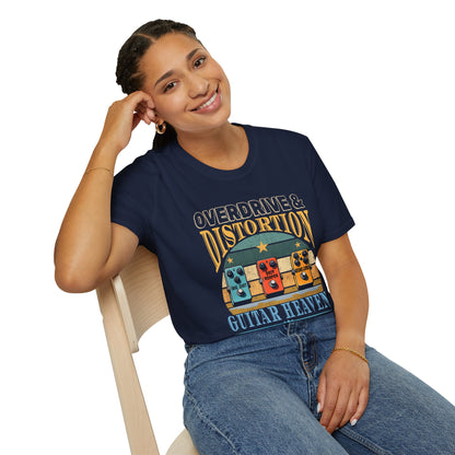 Guitar Pedals T-Shirt — "Overdrive and Distortion, Guitar Heaven"