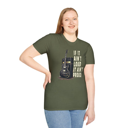 Guitar Amp Image and Slogan Unisex Softstyle T-Shirt