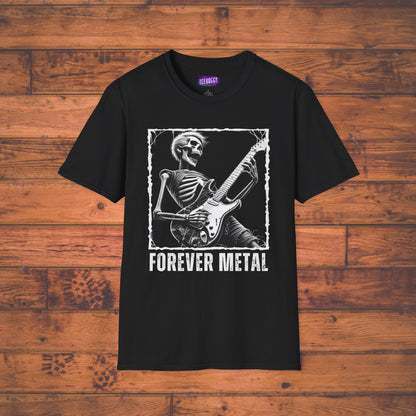 Guitar Metal T-Shirt - Skeleton Rocking Out