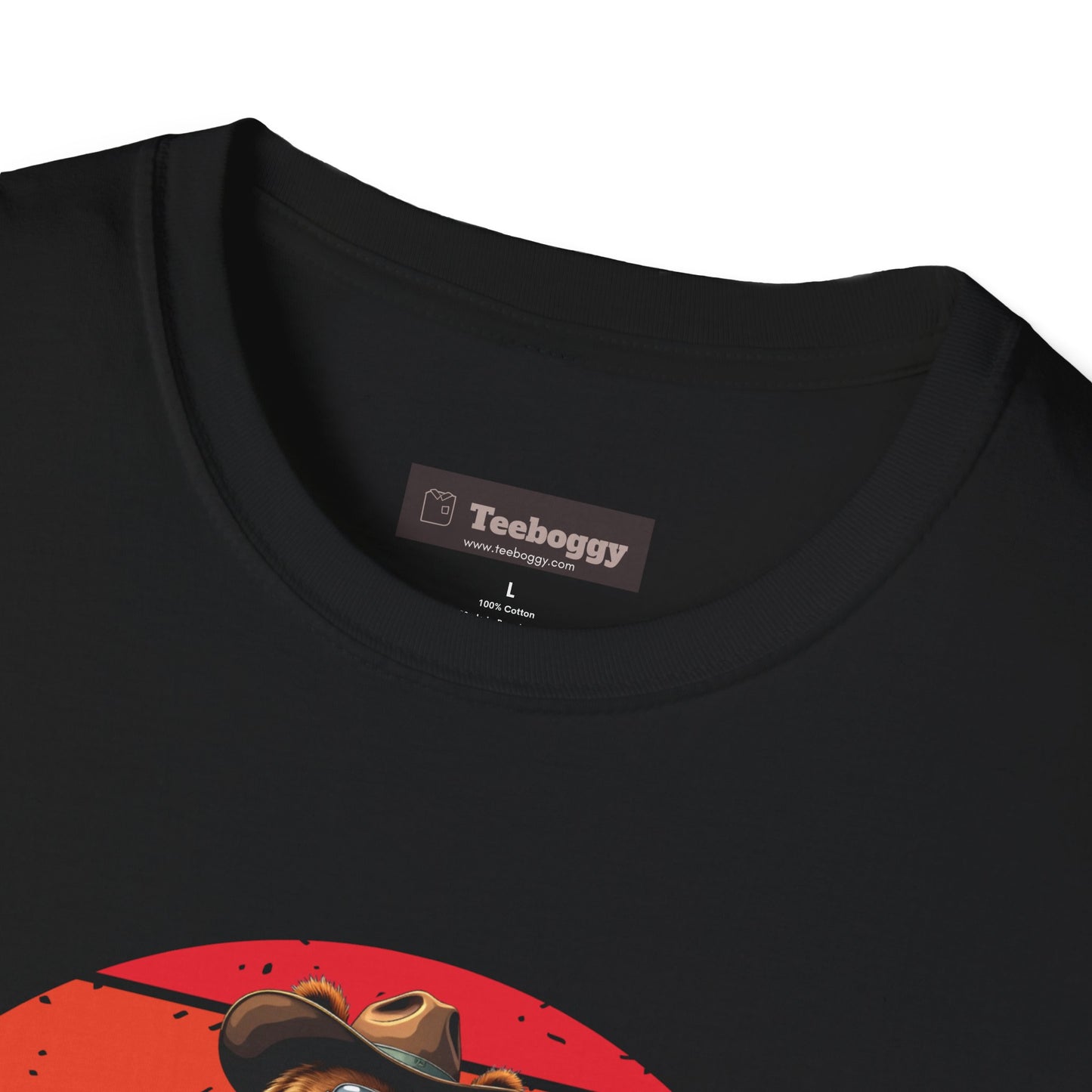 Daddy Bear T-Shirt — Grizzly Dad Playing Acoustic Guitar Retro Sun Design