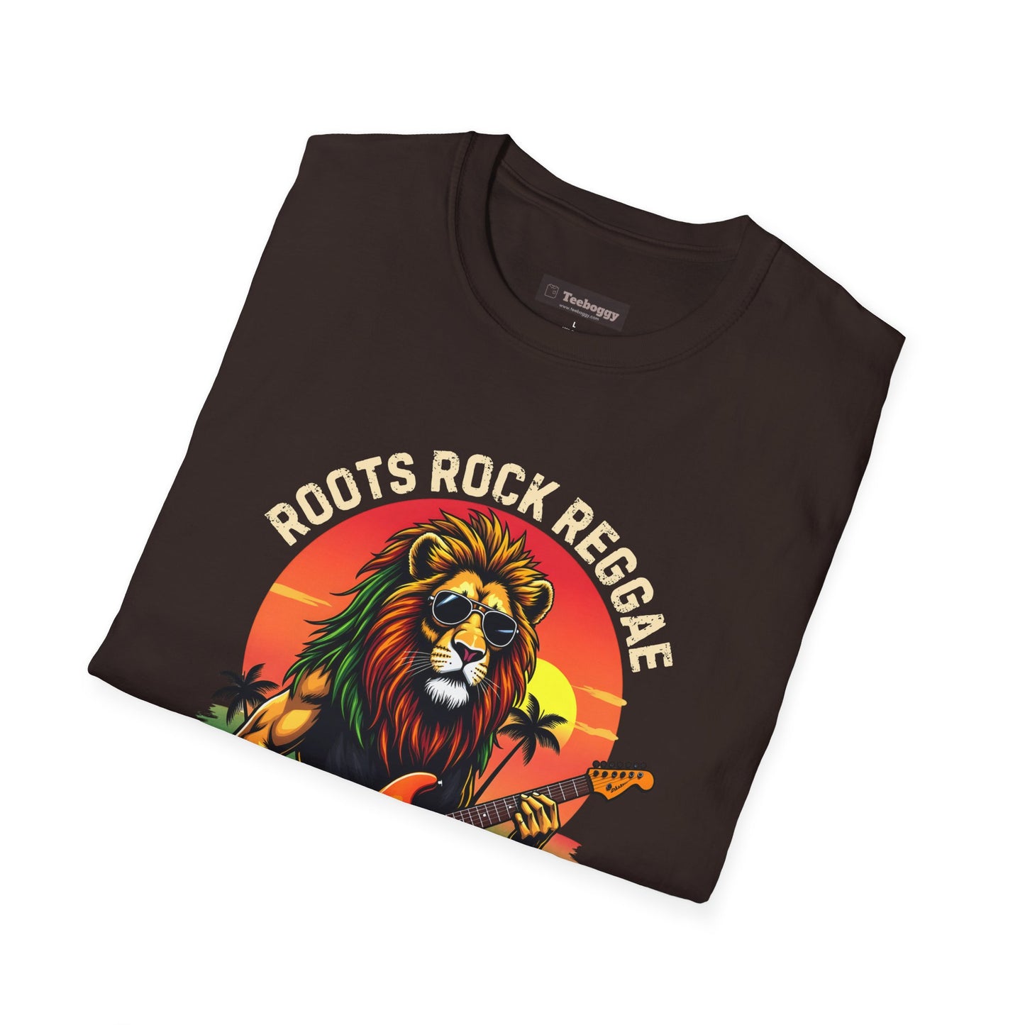 Roots Rock Reggae Lion Guitar T-Shirt — One Love Music Tee